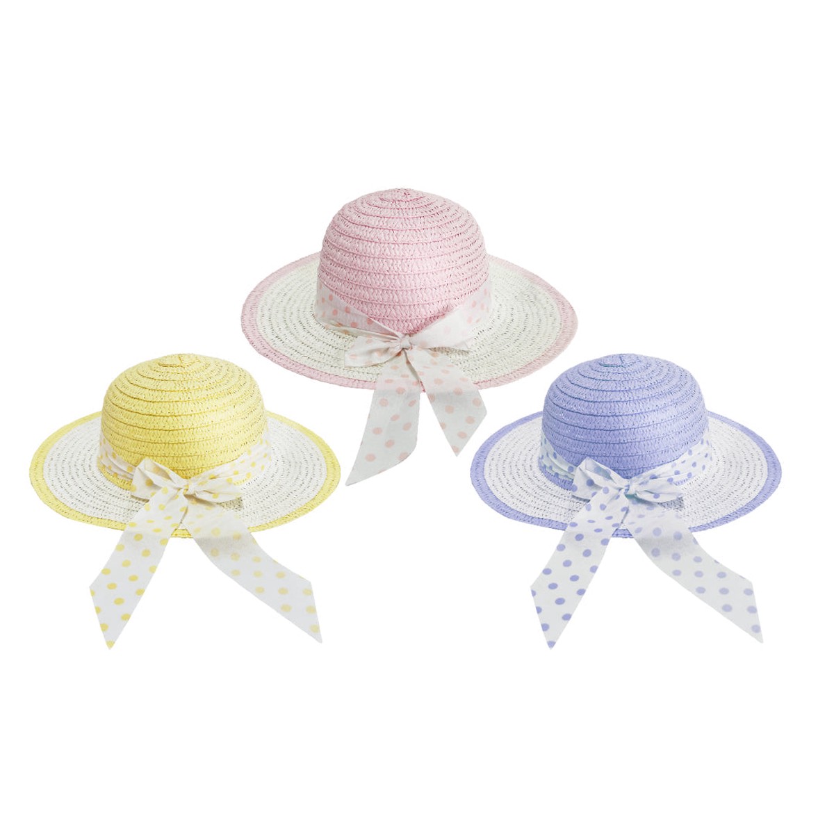 Easter Straw Bonnet with Ribbon Assorted