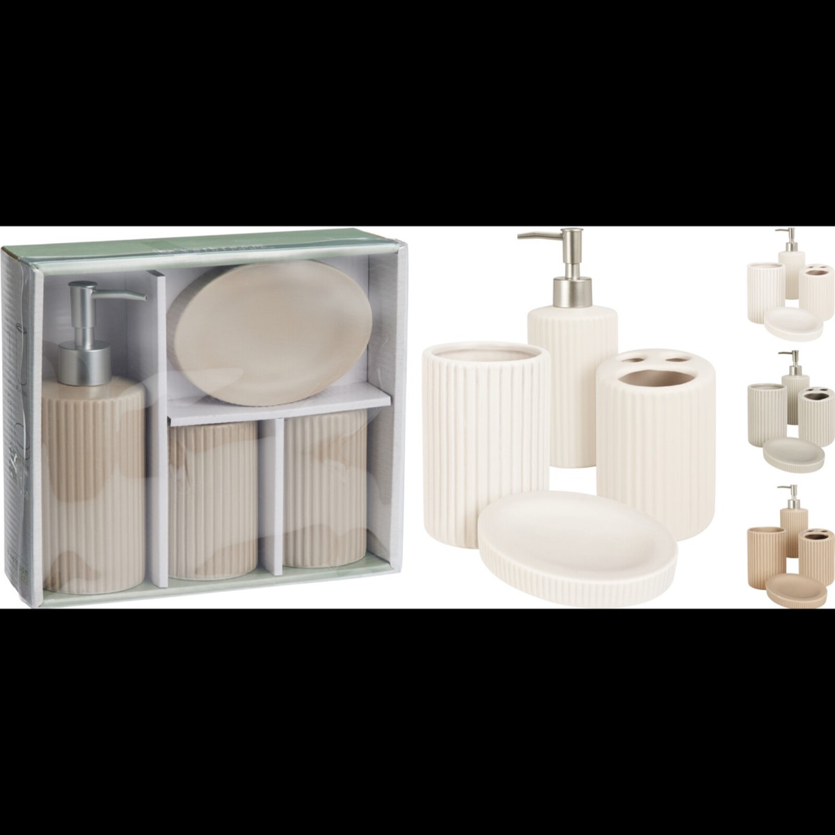 Bathroom Set 4Pcs 3 Assorted