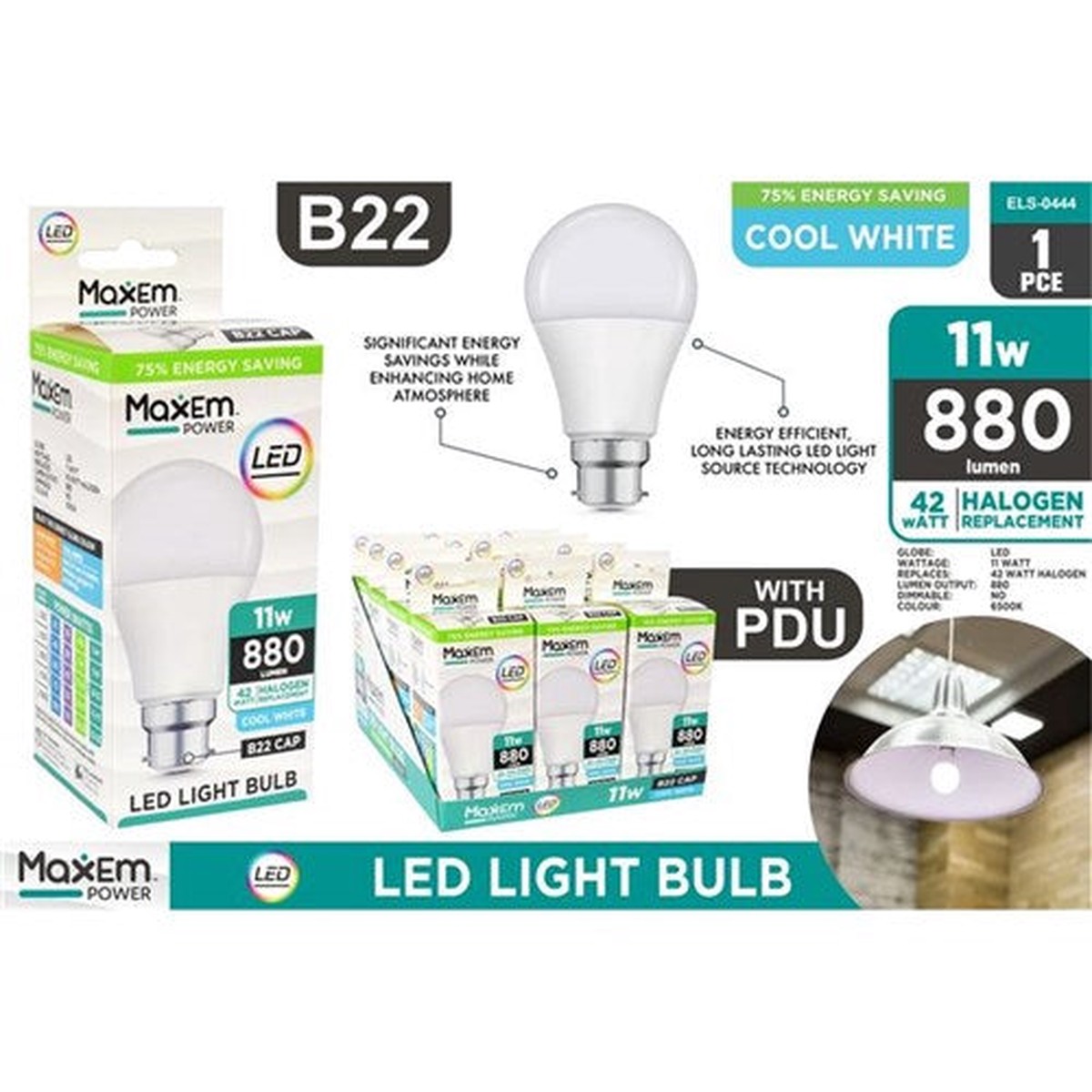LED Light Cool White B22 11W