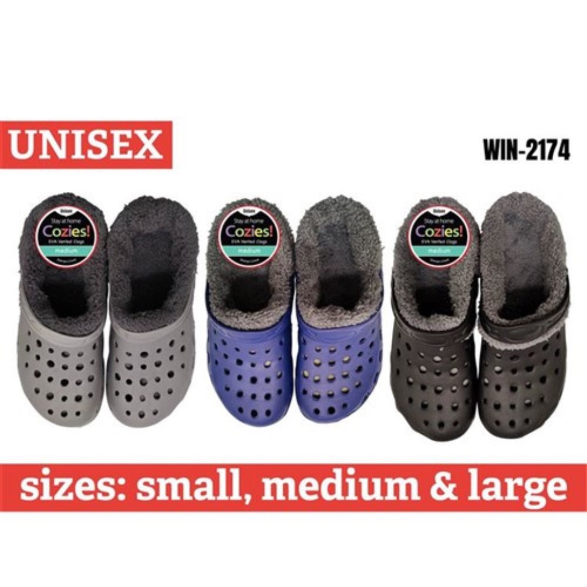 EVA Clogs Vented Sherpa Lined Assorted