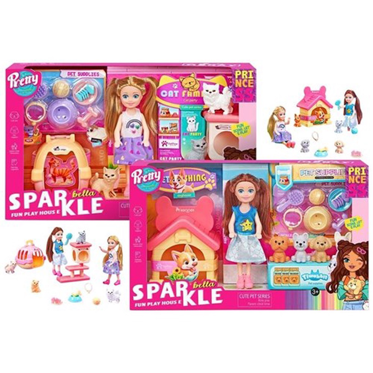 13pce Small Doll set with Pet Playhouse