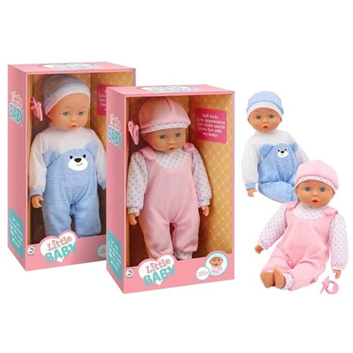 2pce Baby Doll with Soft Body 33 cm