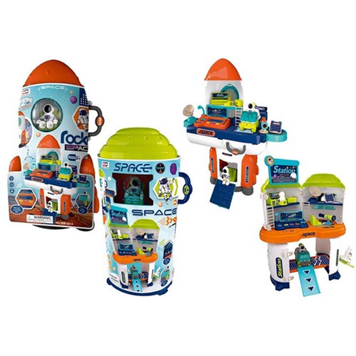 2-in-1 DIY Space Station Rocket Set