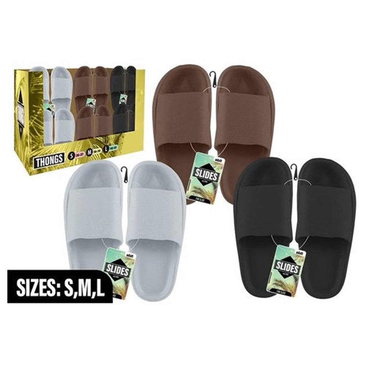 Mens EVA Slides Solid S/M/L