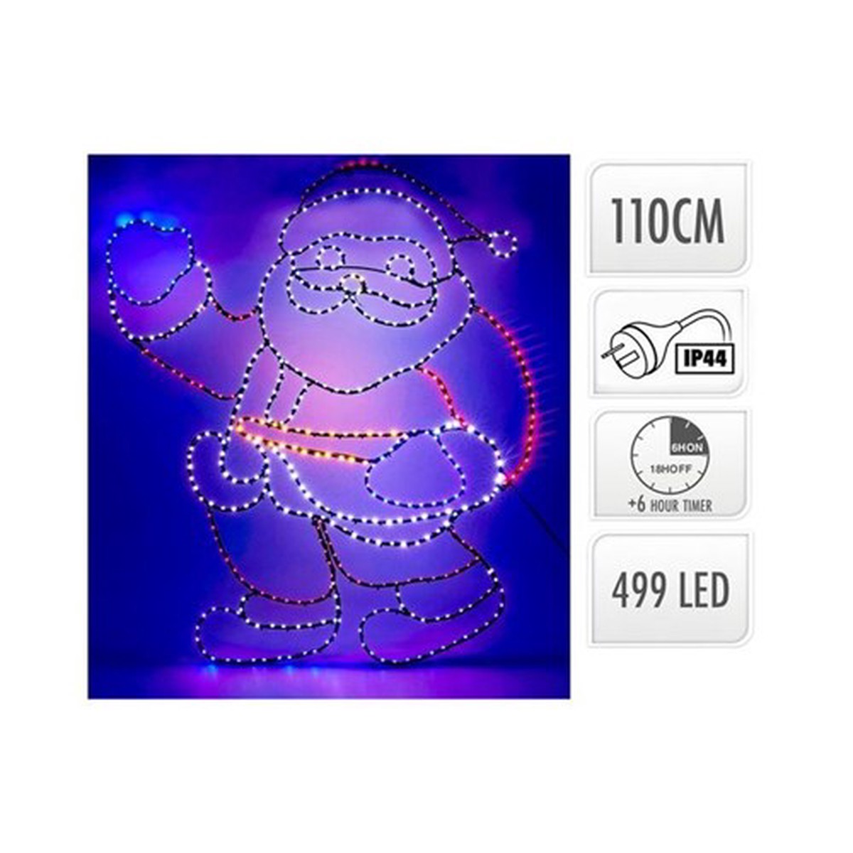 Santa 110cm 499LED IP44 Flashing