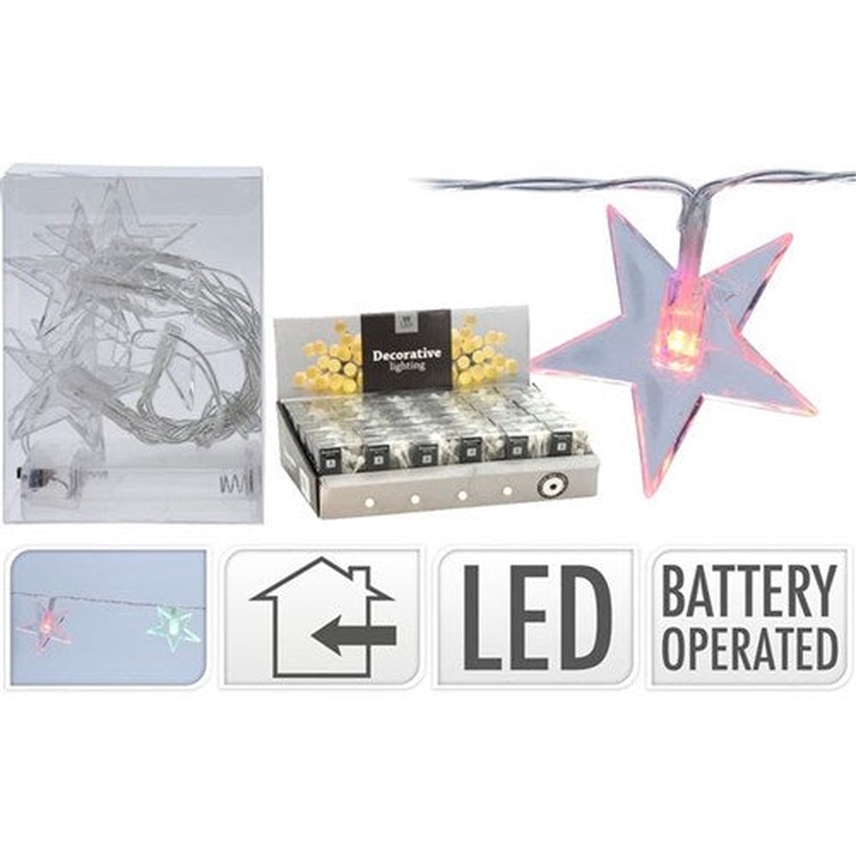 10LED Star Chain Light Multi Battery Operated