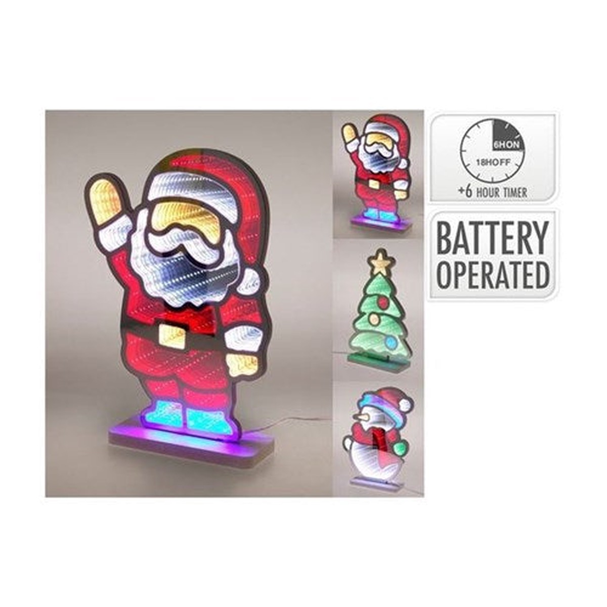 Mirror Infinity 28cm 152LED 3Assorted Design Battery Operated