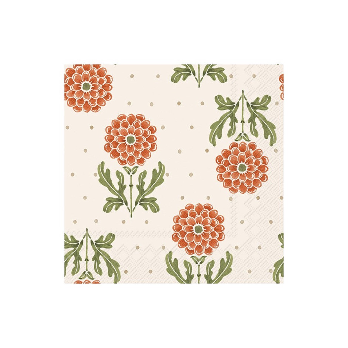 Orange Flower Paper Napkins - Cocktail