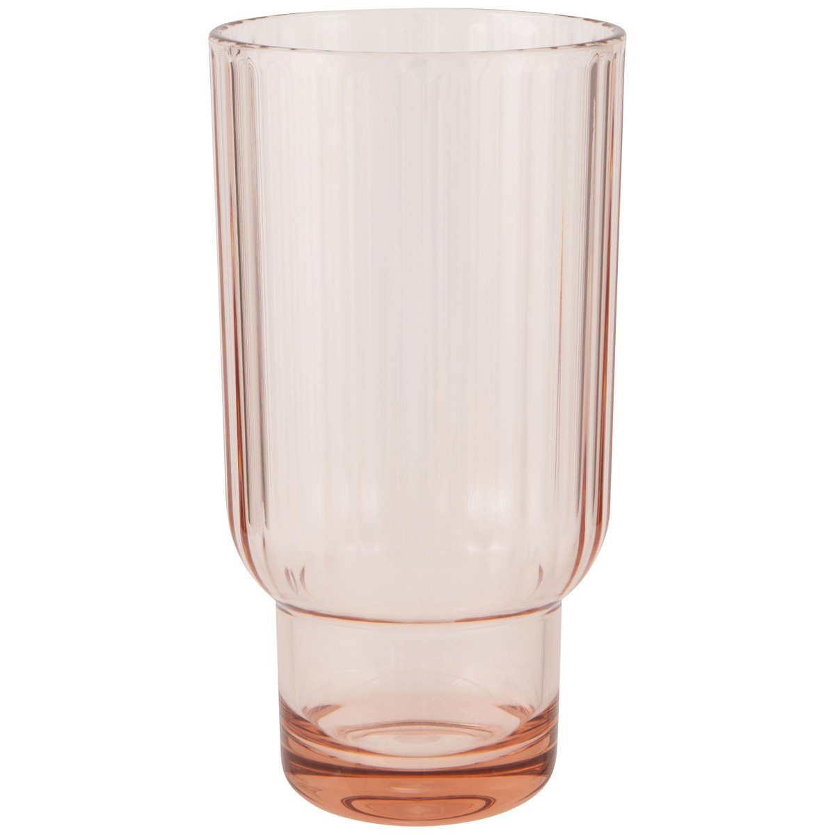 Acrylic Fluted Highball Glass - Blush Pink