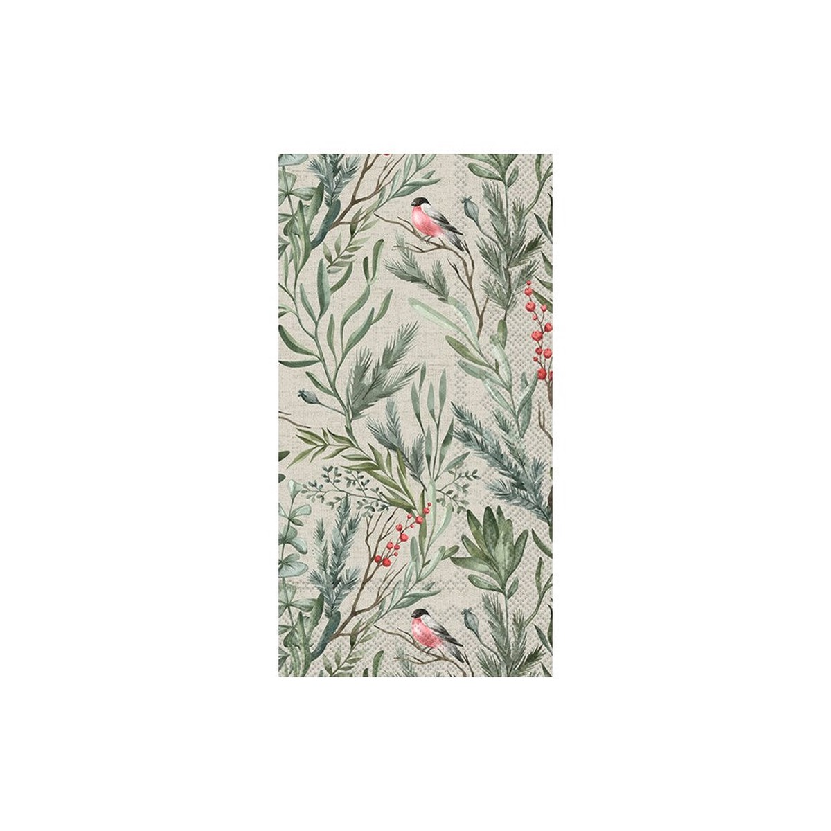 Winter Greens Cream Paper Napkins - Buffet/Guest