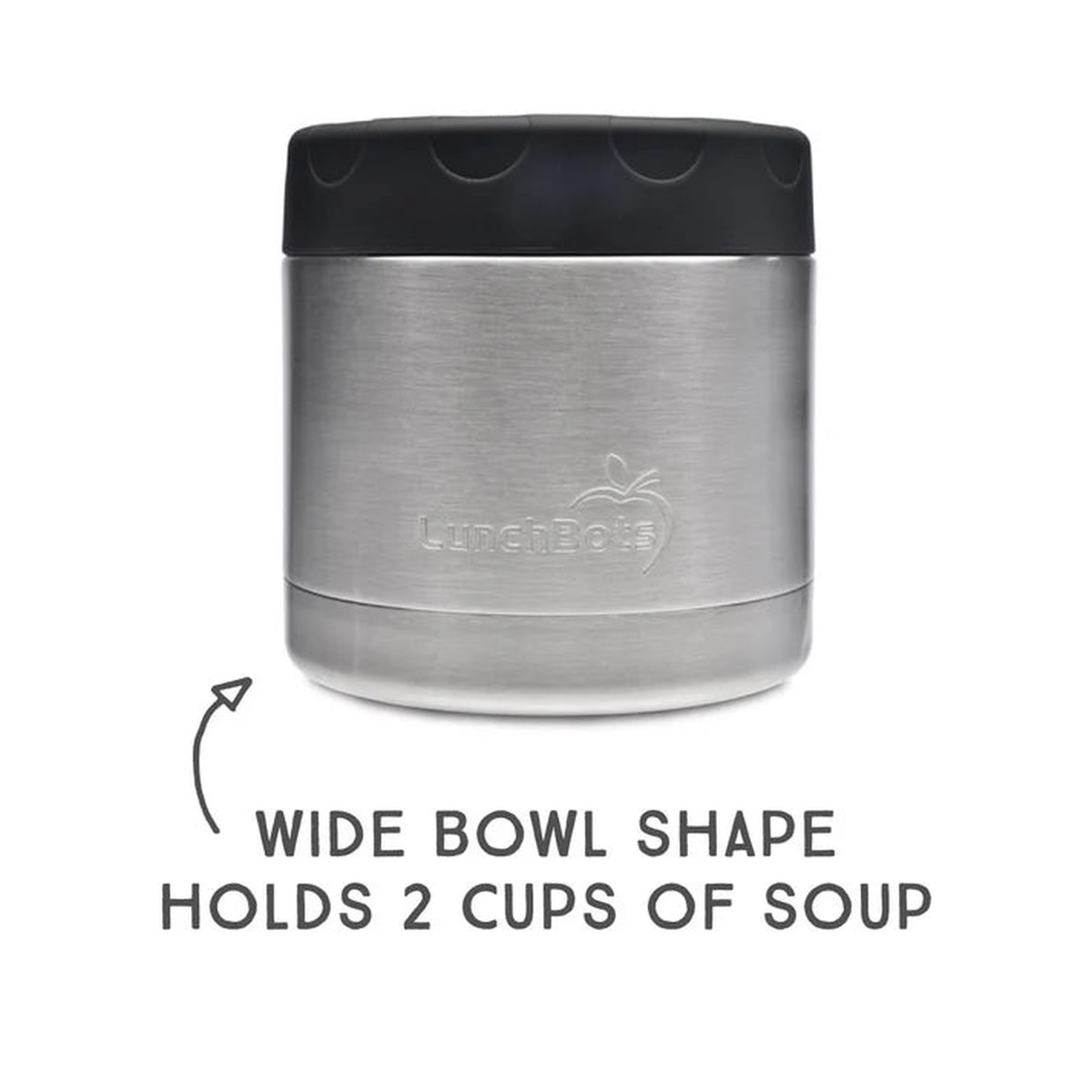 16 oz Wide Thermal Food Container - Black